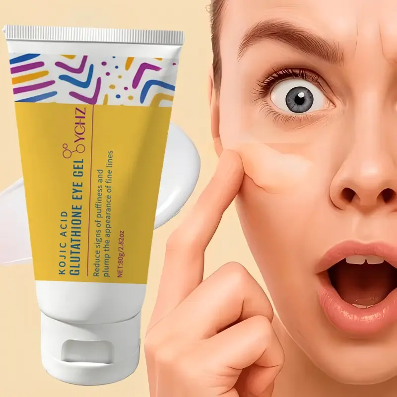 Kojic Acid and Glutathione Eye Cream, Eye Brightening Cream, Eye Brightener, containing hyaluronic acid and retinol, for dark circles, eye bags, Eyebag Cream, and under-eye dullness, non-greasy, suitable for both men and women, for day and night use, 80g