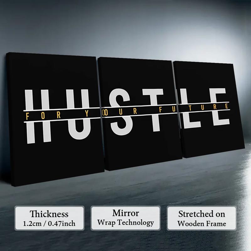 Wooden Framed Canvas Painting, 3 Counts/set Modern Art Inspirational Wall Art, Wall Decor for Home Living Room Bedroom Office