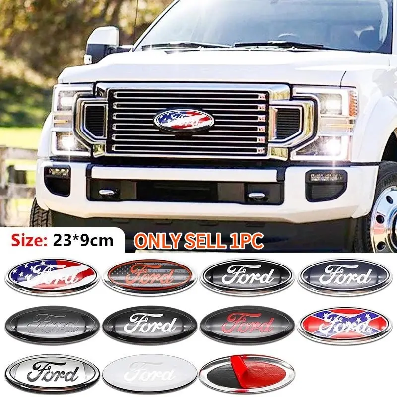 Ford Car Front Emblem Hood Decoration, Badges Decals, Scratch-Resistant Durable Front Badge Replacement, Fits Focus, Fiesta, Kuga, Mondeo, Mustang, Sticker For Cars, Automobile Decals