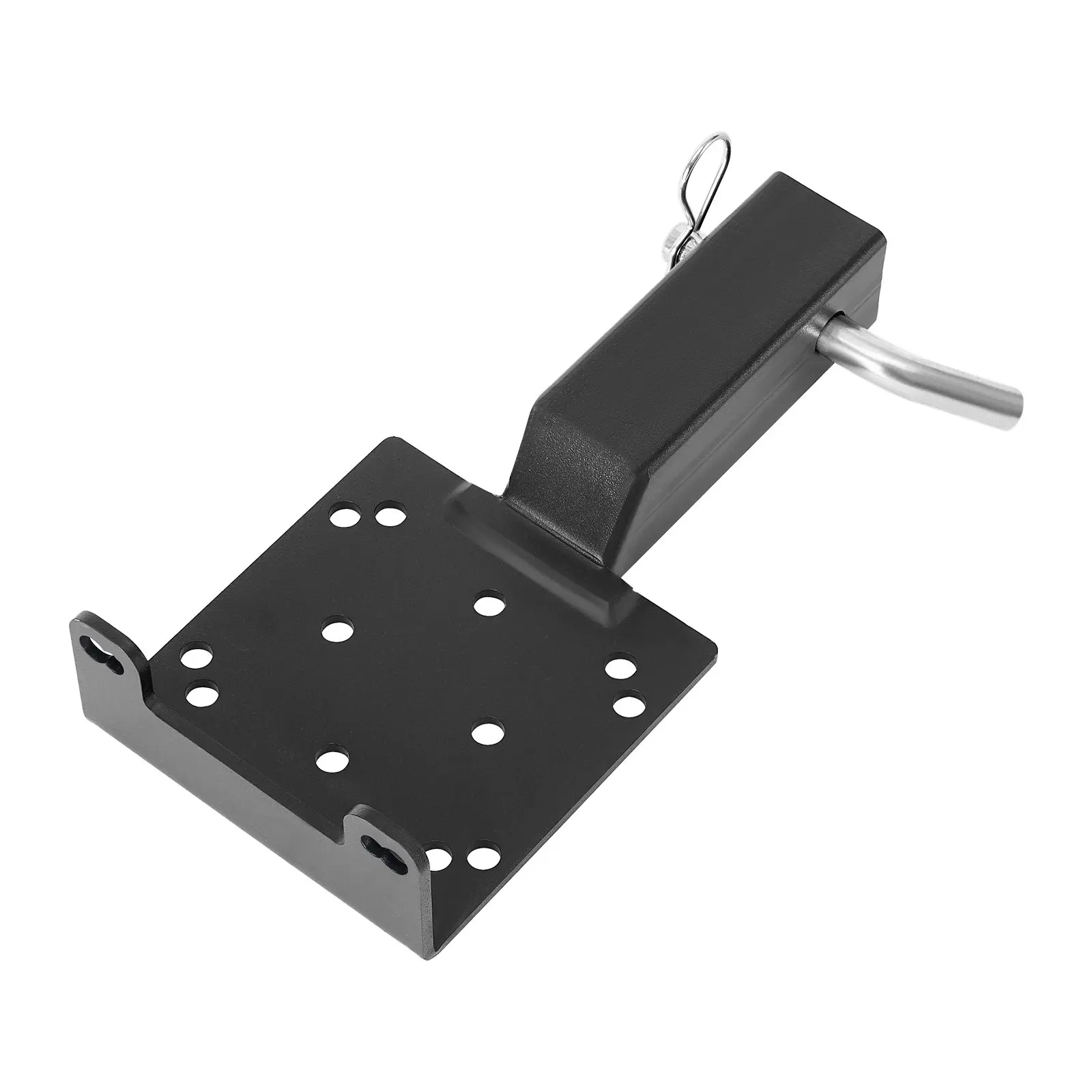 Winch Mount, 3600 lbs/ 1633 kg Load Capacity, Trailer Hitch Winch Mount with 2-inch Receiver, 2/4 Winch Bolt Holes, Powder Coated Steel, Suitable for ATV UTV Pickup Truck, Black