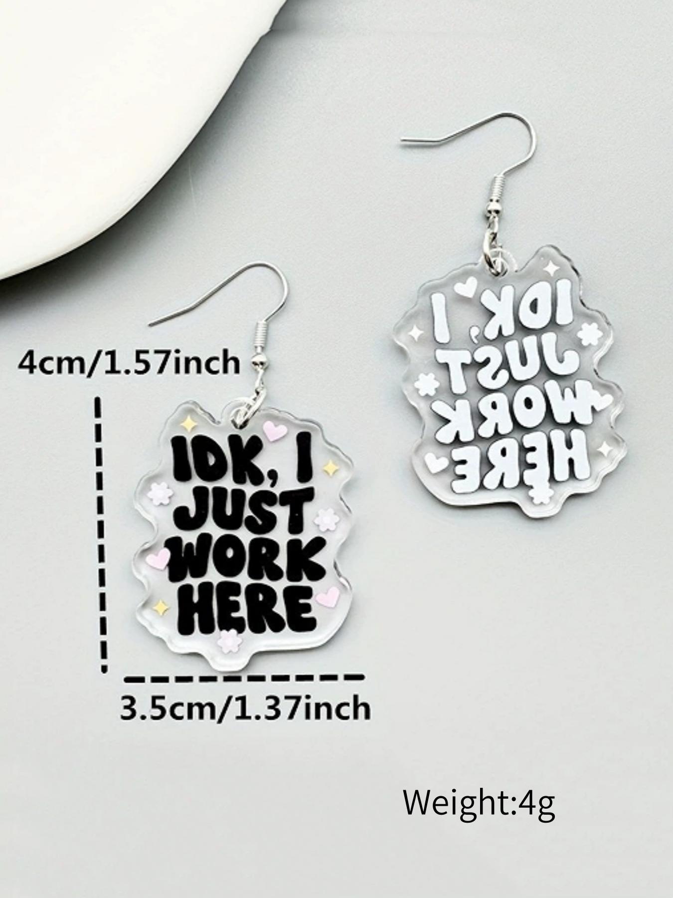 Fashion Letter Pattern Acrylic Earrings, Lightweight Earring, Cute Creative Jewelry for Women, Trendy All-match & Exquisite Jewelry for Birthday Gift, Heart Shaped Earrings