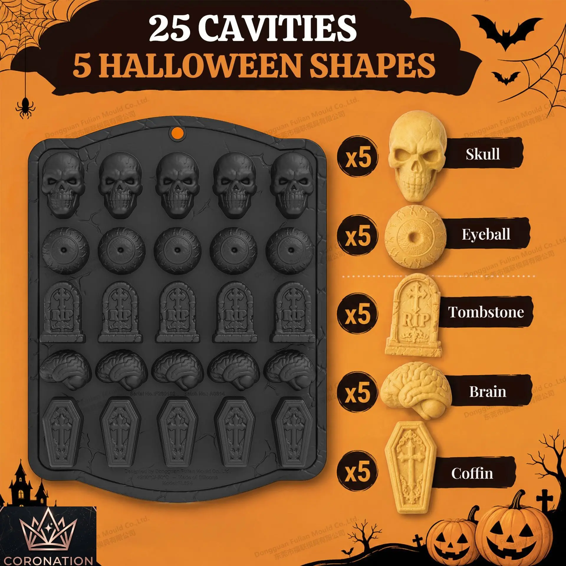 Halloween Chocolate Mold, Viral DIY Silicone Candy & Cake Mold for Spooky Treats, Reusable Easy Release Baking Mold with Pumpkin Ghost Bat Designs, Fun Family Holiday Craft Activity for Halloween Party Dessert Making