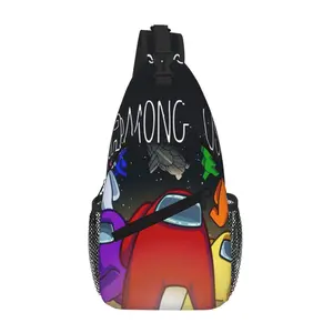 Among us Fashion All Over Print Large Capacity Crossbody Sling for Travel Sports and Office Cartoon Casual Shoulder Chest Pack Gift for Boys and Girls