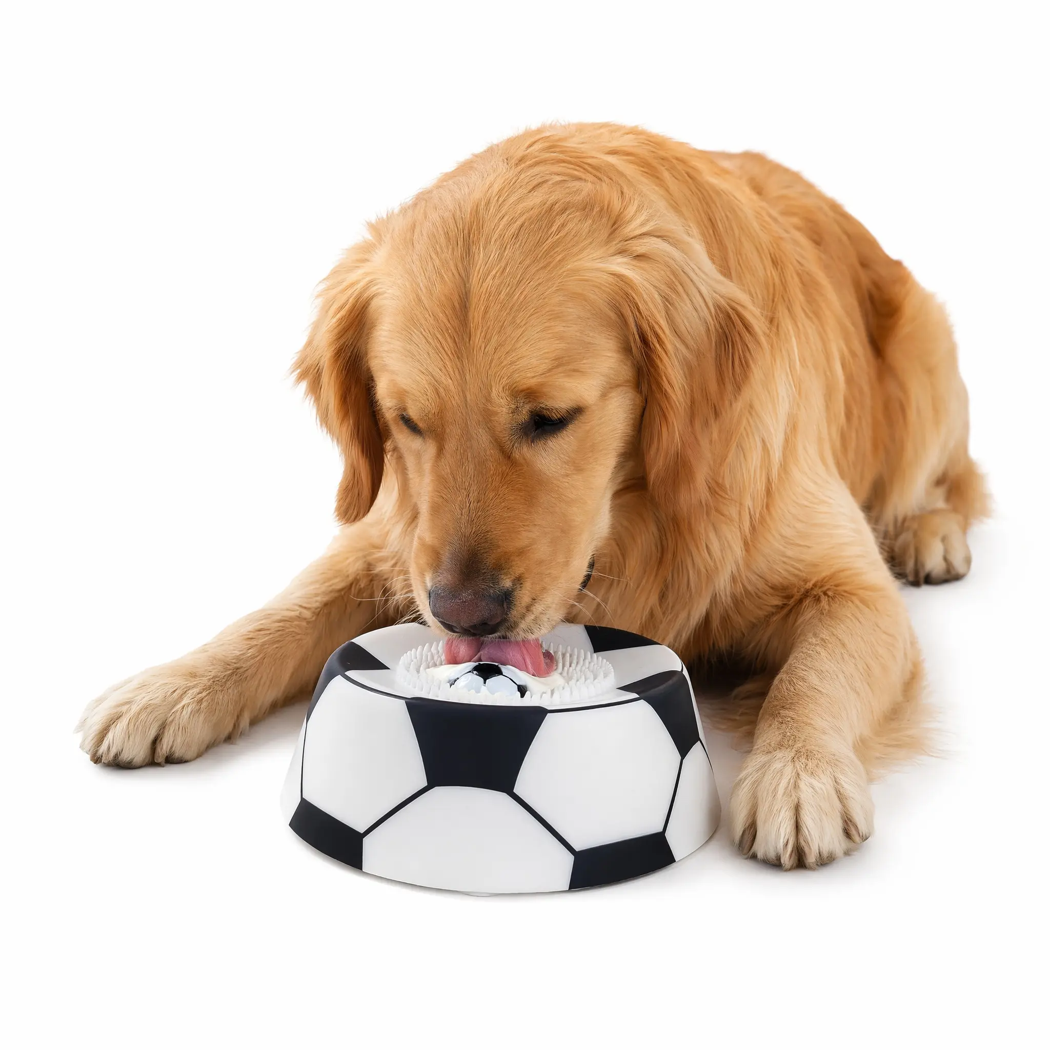 Football-Style Multi-Functional Dog Bowl, Spill-Proof Liquid Nutrition Supplement Bowl for Dogs slobber stopper water silicone feeder cats