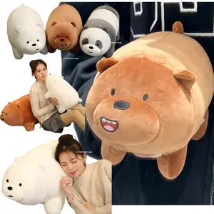 Big Size We Bare Bears Plush Pillow Toys Stuffed Dolls Grizzly Panda Ice Bear Soft We Bare Bears Plushies Cushion Figures Gifts