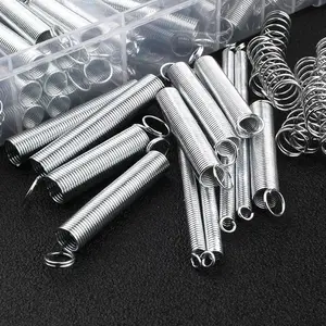Stainless Steel Compression & Extension Spring Kit - 200pcs Small Metal Loose Coil Assortment Set with Plastic Storage Box for Umbrella, Aircraft, Antique Tape Recorder, Bicycles, Curtain Hardware Needs