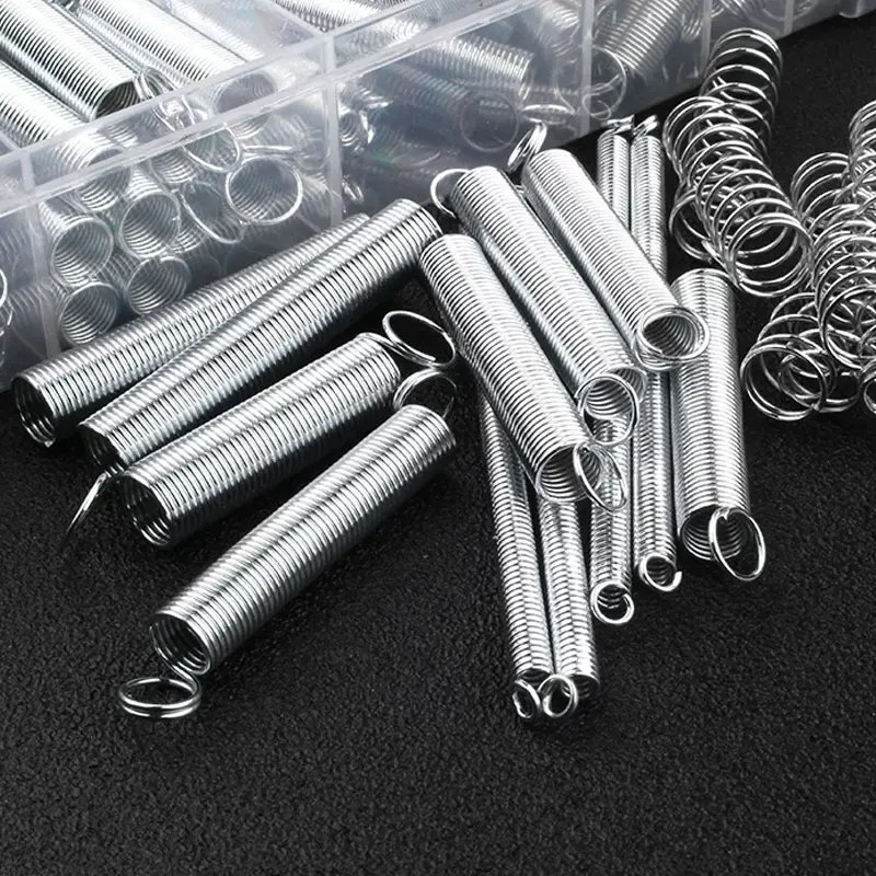 Stainless Steel Compression & Extension Spring Kit - 200pcs Small Metal Loose Coil Assortment Set with Plastic Storage Box for Umbrella, Aircraft, Antique Tape Recorder, Bicycles, Curtain Hardware Needs
