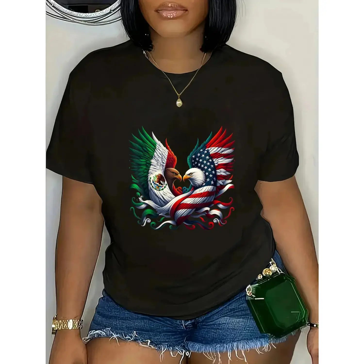Unisex T-Shirt with Mexican Roots American Grown Graphic, Vintage Streetwear Style Top, Soft Fabric Casual Fit for Everyday Wear
