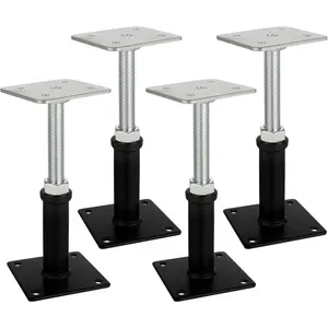 4 Pack House Jacks for Leveling, Screw Jack Adjustable Floor Jack  6" to 9.5" Height Range, 4409 lbs Max Height Capacity, Crawl Space Jacks for Stairs, Porches, Roof Beams, Temporary Support