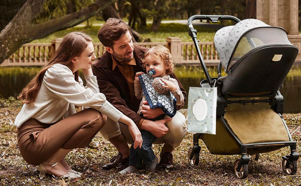 4 Pack Baby Wipes Dispenser Holder Portable Refillable Wet Wipes Pouch Container Reusable Travel Case for Outdoor Hiking Green Leaves