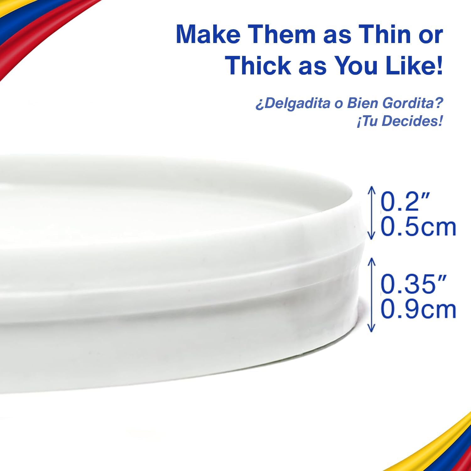 Arepa Facil Molde para Arepas with  Box - 3 Sizes (5.9", 4.3", 3.1") & Double Thickness for  Arepas Colombianas, Gorditas, and More - Durable, -Safe, Easy-to-Clean Kitchen Tool