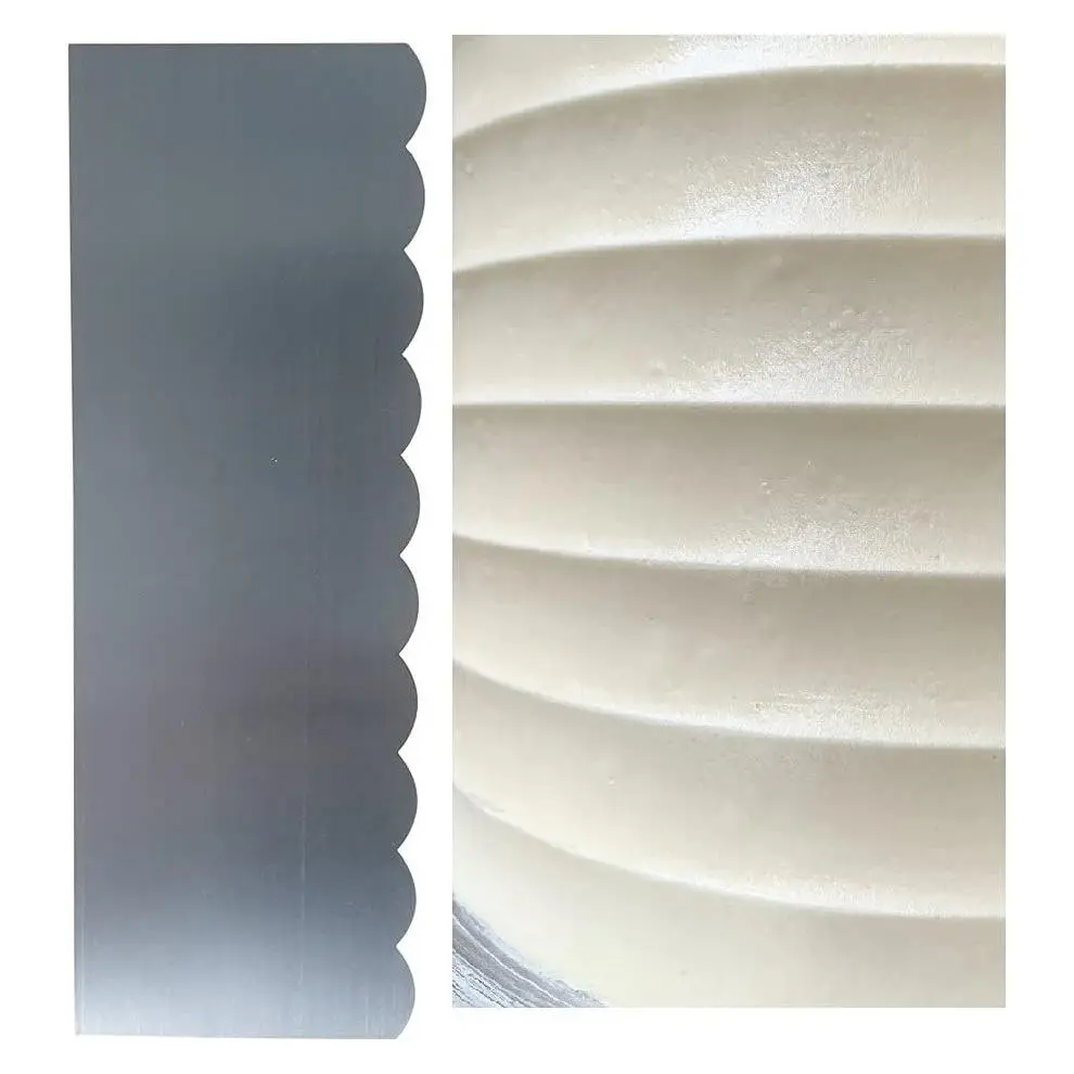 9 Inch Stainless Steel Scallop Cake Comb Metal Scraper Buttercream Icing Smoother Frosting Sculpting Decorating ToolGift