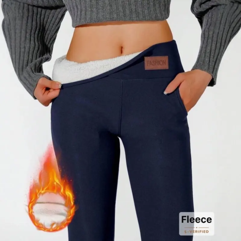 Fashion Cute Women Fleece Lined Warm Leggings With Pockets, Comfort Thick Sherpa Lined Thermal Pants, Autumn Winter Casual Base Layer Outfit, Best Valentine’s Day Gift for Her, Ideal Holiday Present for Family & Friends