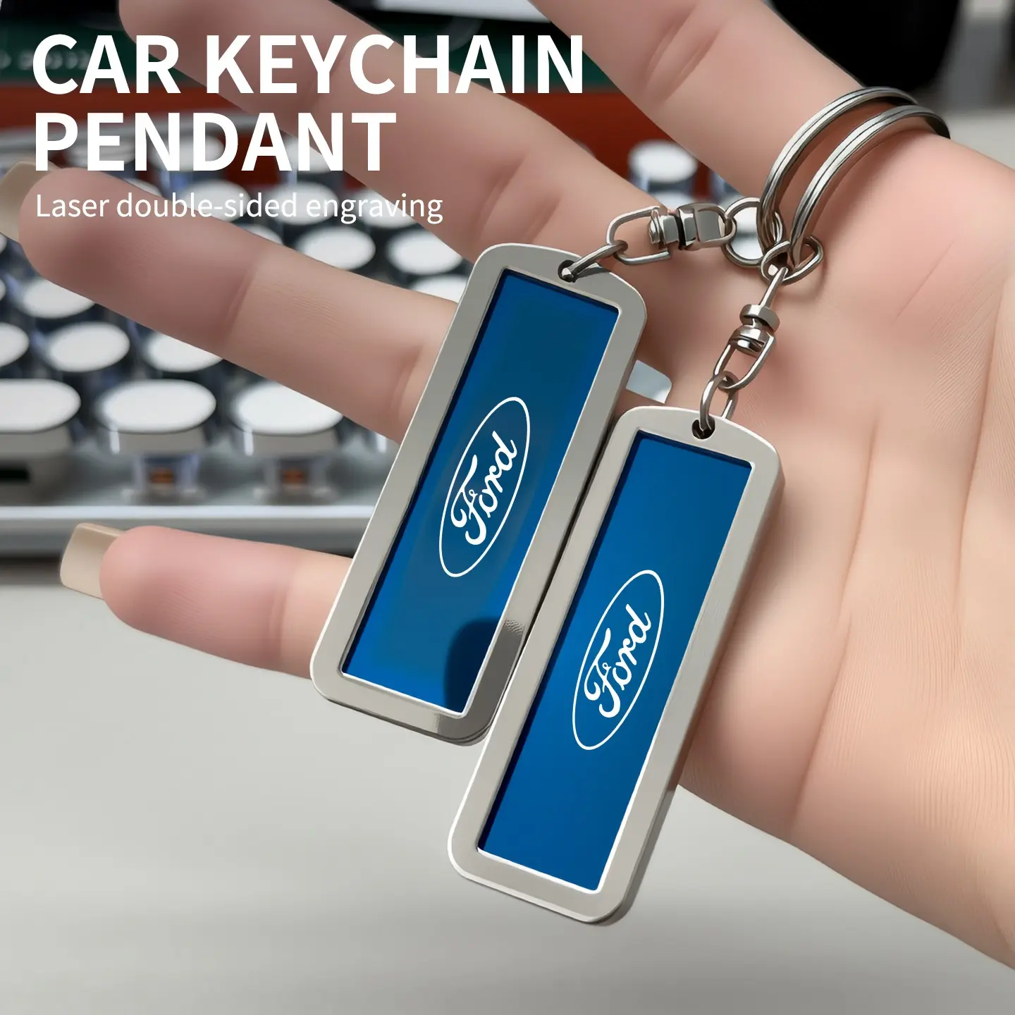 Suitable for Ford Mustang F-150 Bronco Explorer Focus Ranger Edge Mondeo Maverick Fiesta,car keychain, Metal Keychain, key pendant, key hanger, Key Rings for Car Keys, key accessories