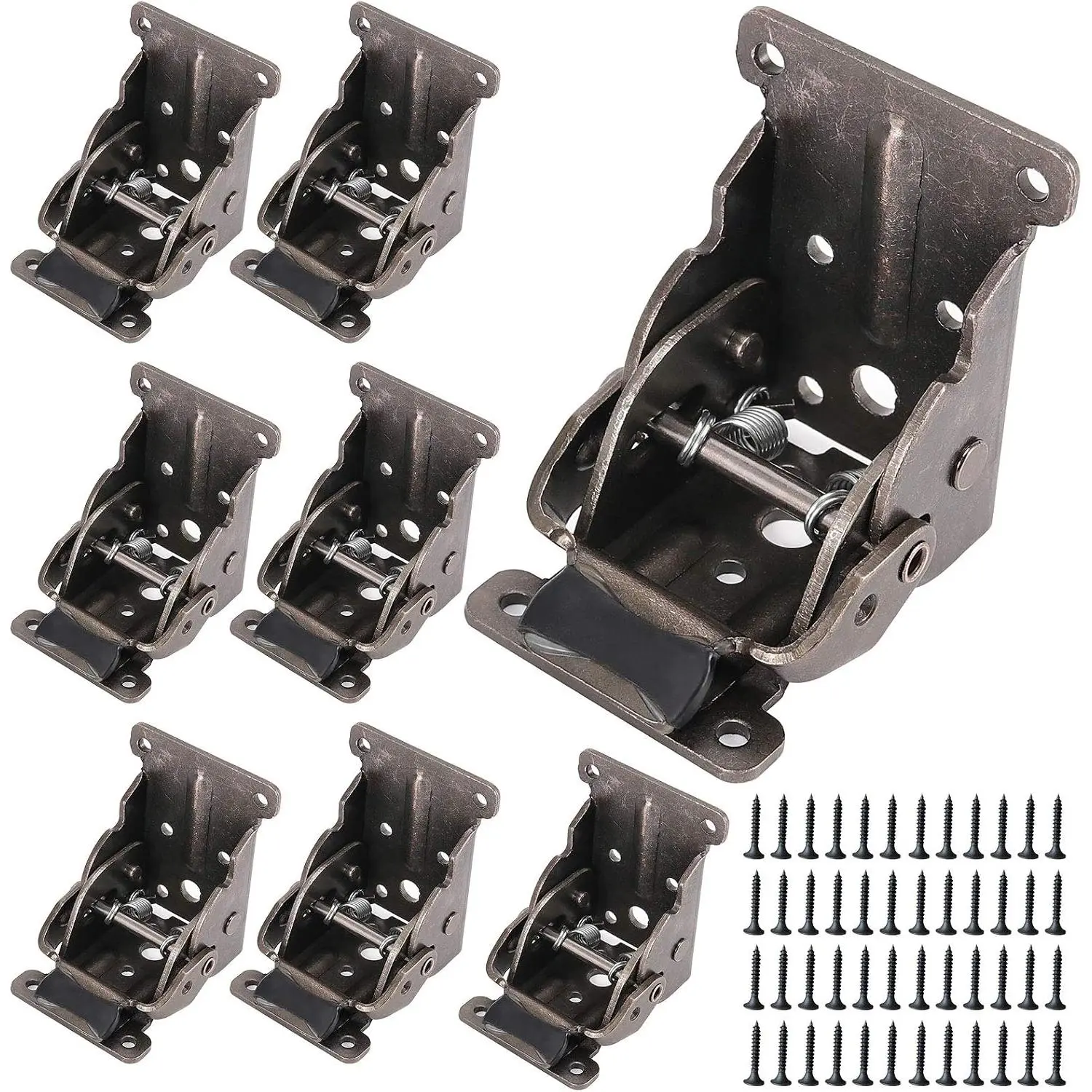 8 count 0-90  Folding Table  Bracket, Hardware Self Locking Hinge Foldable , Lock Extension Support Bracket with Screws, for Tables, Workbench, Chair, Furniture, Beds, Garage