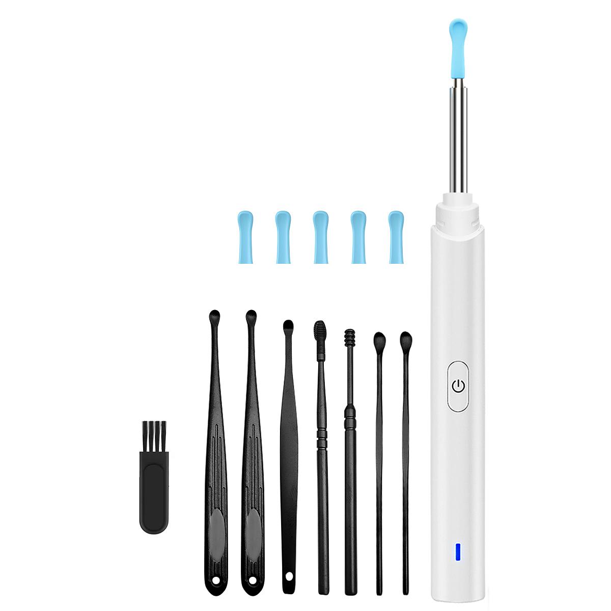 1pc Intelligent visual ear scoop,Ear Wax Removal, Ear Cleaning Tool, Ear Cleaner with Camera and Light, Ear Wax Removal Kit with 8 Pcs Ear Set, Ear Camera for Phone & Tablet