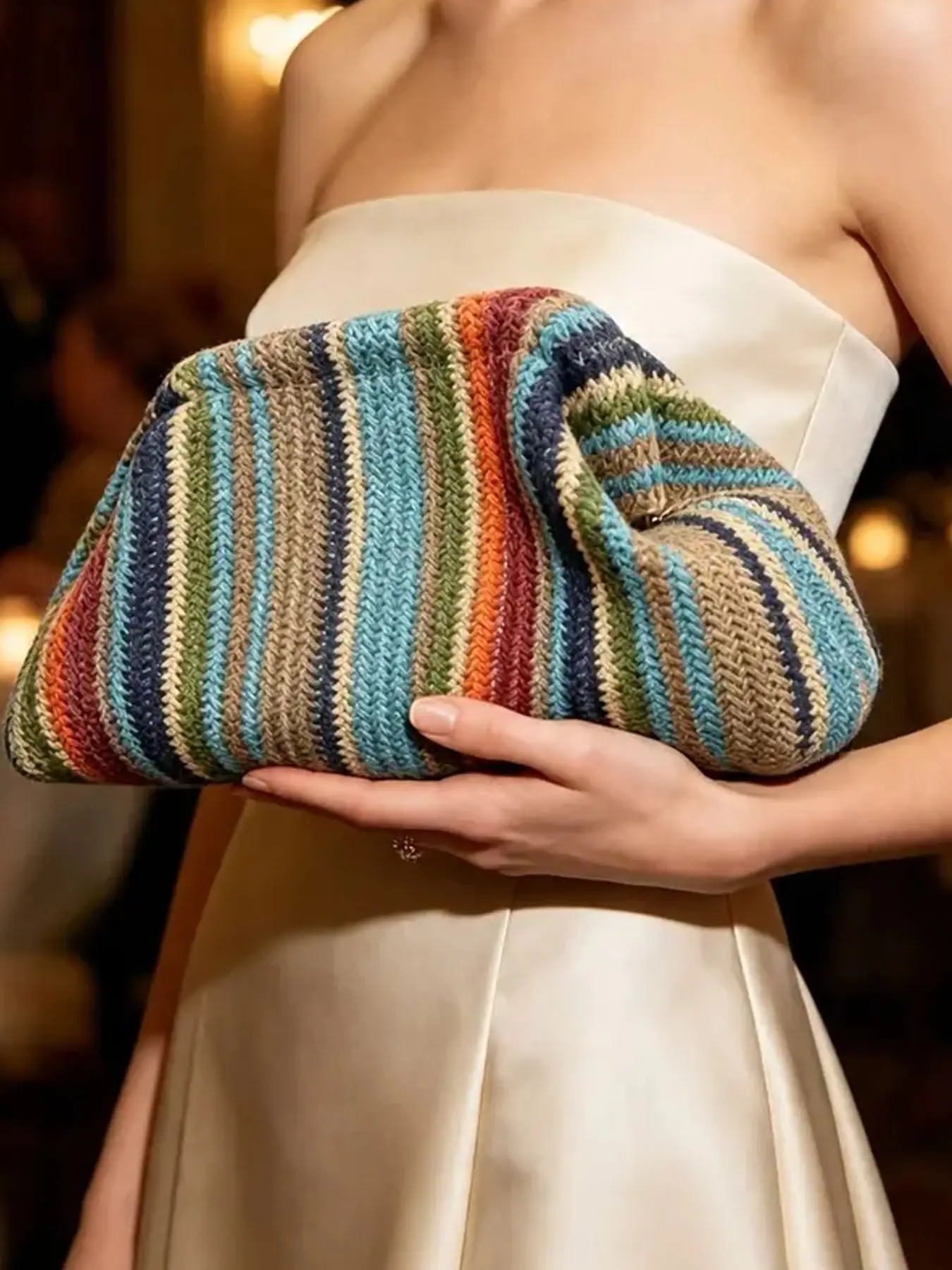 Solid Color Knitted Dumpling Crossbody Bag for Women, New Korean Style Versatile Phone Coin Purse, Portable Simple Evening Clutch Bag, Must-Have Purse for College Students Back to School Season