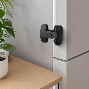 2PCS Heavy Duty Protection Fridge Lock for Refrigerator Cabinets Drawers Child Safety Cabinet Locks Easy Install Without Keys Black