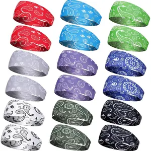 Sports Sweatbands for Men Women Camo Headbands Workout Non Slip Headbands Breathable Head Band Fitness Stretchy Unisex Hairband for Yoga Running Cycling Ball