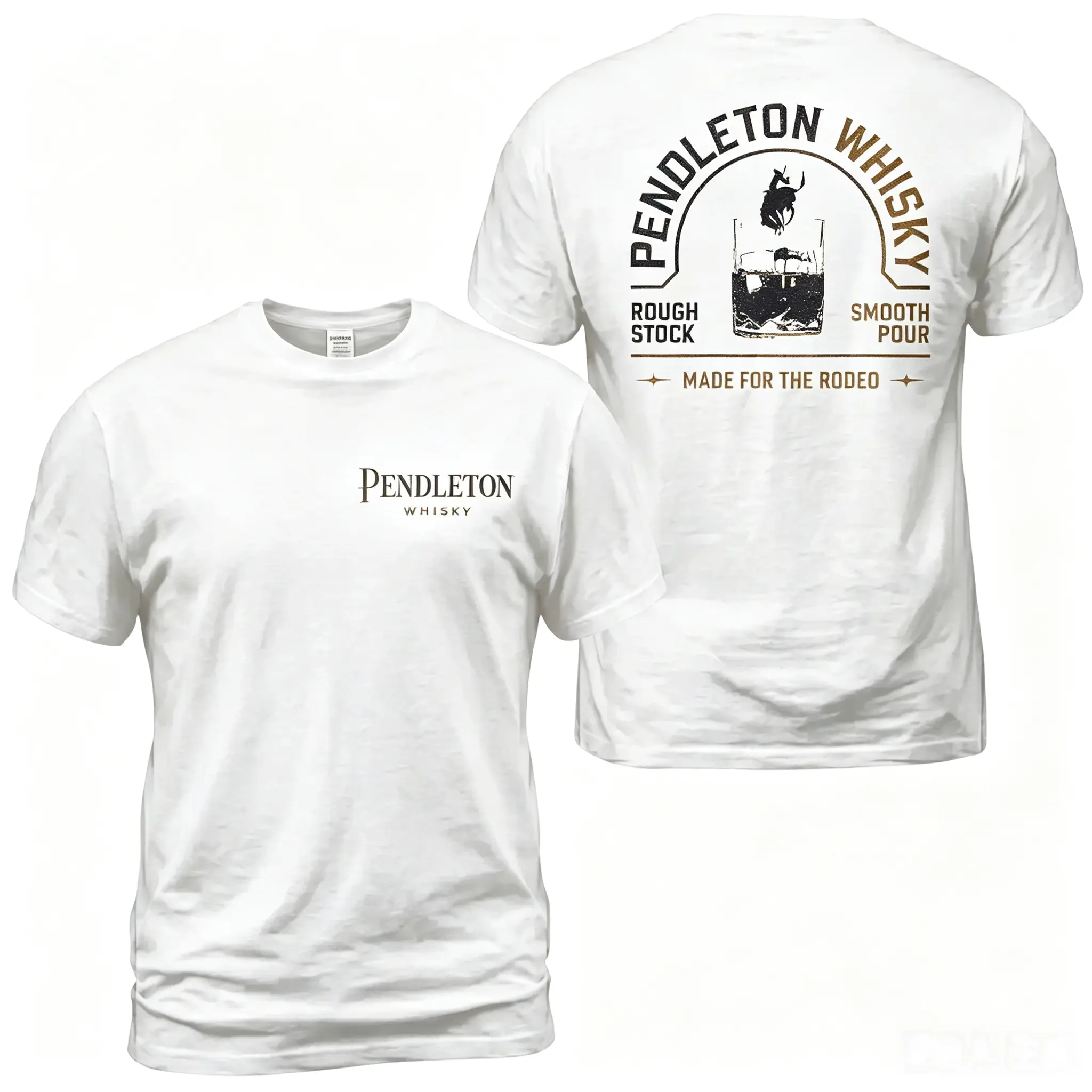 Pendleton Western Rodeo T-Shirt, Rough Stock Cowboy Rider Graphic Tee With Made For The Rodeo Back Print, Front Chest Pendleton Logo Shirt, Ranch Western Apparel Gift for Men and Women