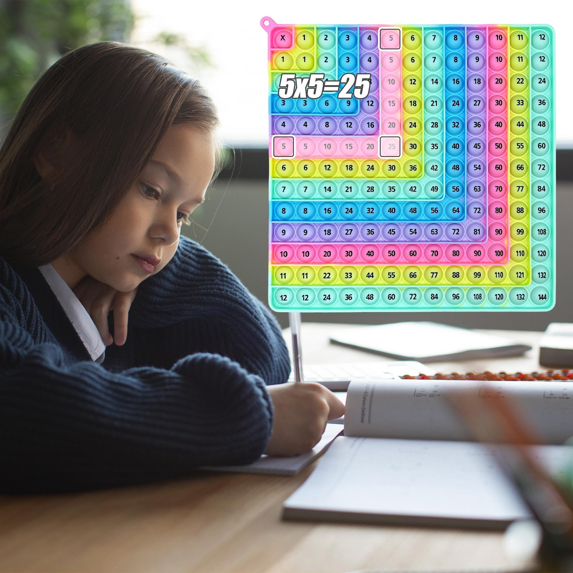 Multiplication Addition Practice Math Pop Fidget Board Game, Push Bubbles Times Table Numbers Fidget Toy, Durable Material #GLOBAL PICKS