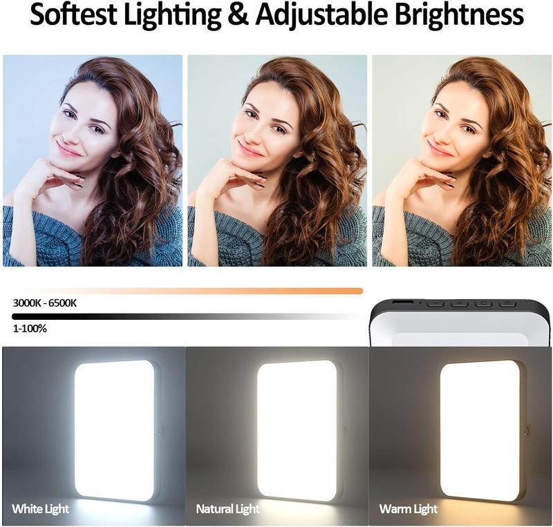 、Rechargeable Selfie Light &  Phone LED Light with Adjustable Brightness, Perfect for Selfies, Makeup,Live Streaming & Video Conferencing