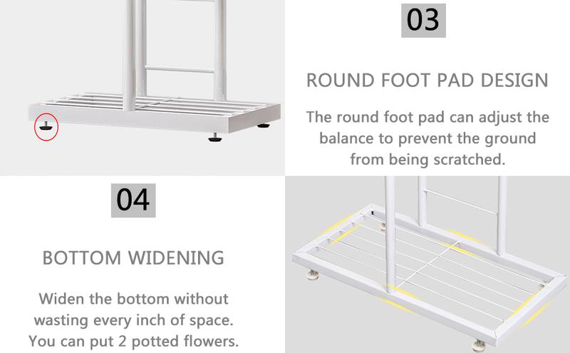 Plant Stand Indoor Outdoor Metal 4 Tier 5 Potted Multiple Flower Pot Holder Shelf Planter Display Shelving Unit for Patio Garden Corner Balcony Living Room【A001】 Deals For You Days