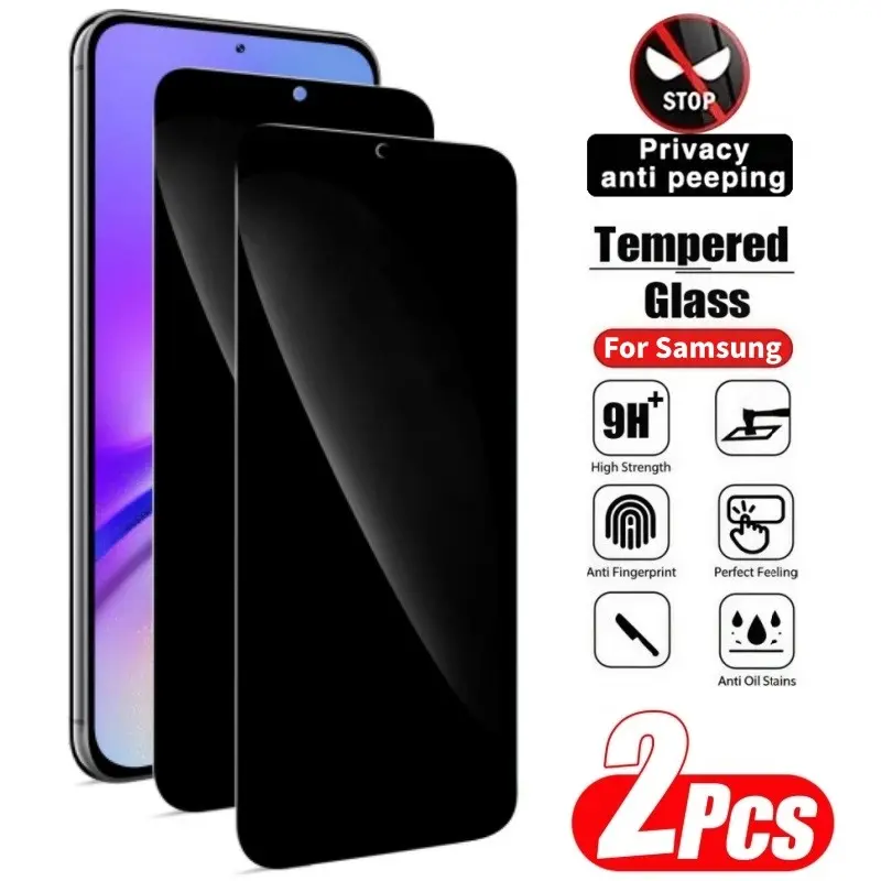 2-Pack 28° Privacy Tempered Glass Screen Protector, Compatible with Samsung Galaxy S20 S21 S23 S24 S25 Fe A51 A52 A53 A54 A55 A56 A57 A14 A15 A16 A17 A24 A25 A26 A33 A34 A35 A36 A37 4g5g Full Screen Privacy Glass