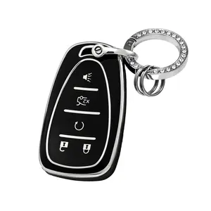 5 Buttons car key case cover with keychainFor Chevrolet 2017-2019 Chevy Malibu Camaro Cruze Traverse Sonic Volt Bolt Equinox