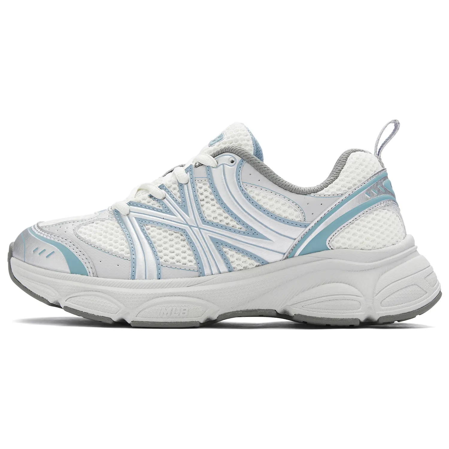 MLB New York Yankees Retro Low-Top Casual Trainers - Unisex Walking Footwear, Sky Blue, House White, Maison Mihara Verifiable with Credentials, Global Authentication, Rubber Sole