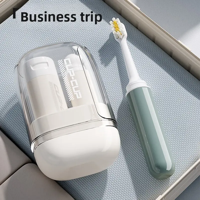 Travel toiletry kit with toothbrush, toothpaste, portable mouthwash cup, mini 3-in-1 essential Bathroom Accessory for long-distance business trips and hotel stays
