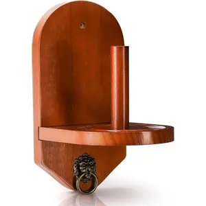 Wall Mounted Cone Chalk Holder, Solid Wood Pool Hand Chalk Holder, Billiards Pool Table Cone Chalk Holder with Beveled Edge and Hardware, Pool Table Accessories
