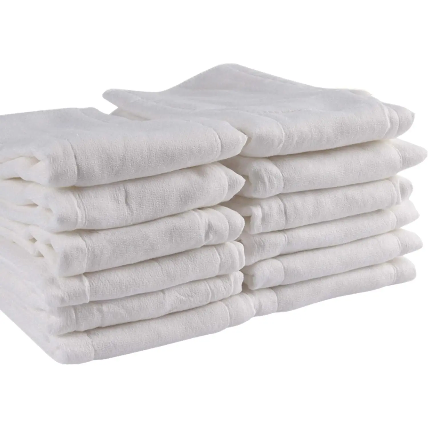 Prefold Cloth Diapers, 3 Ply Baby Washable Cotton Diaper Covers for Babies to Toddlers, Multi-Use (10-35 lbs), Pack of 12