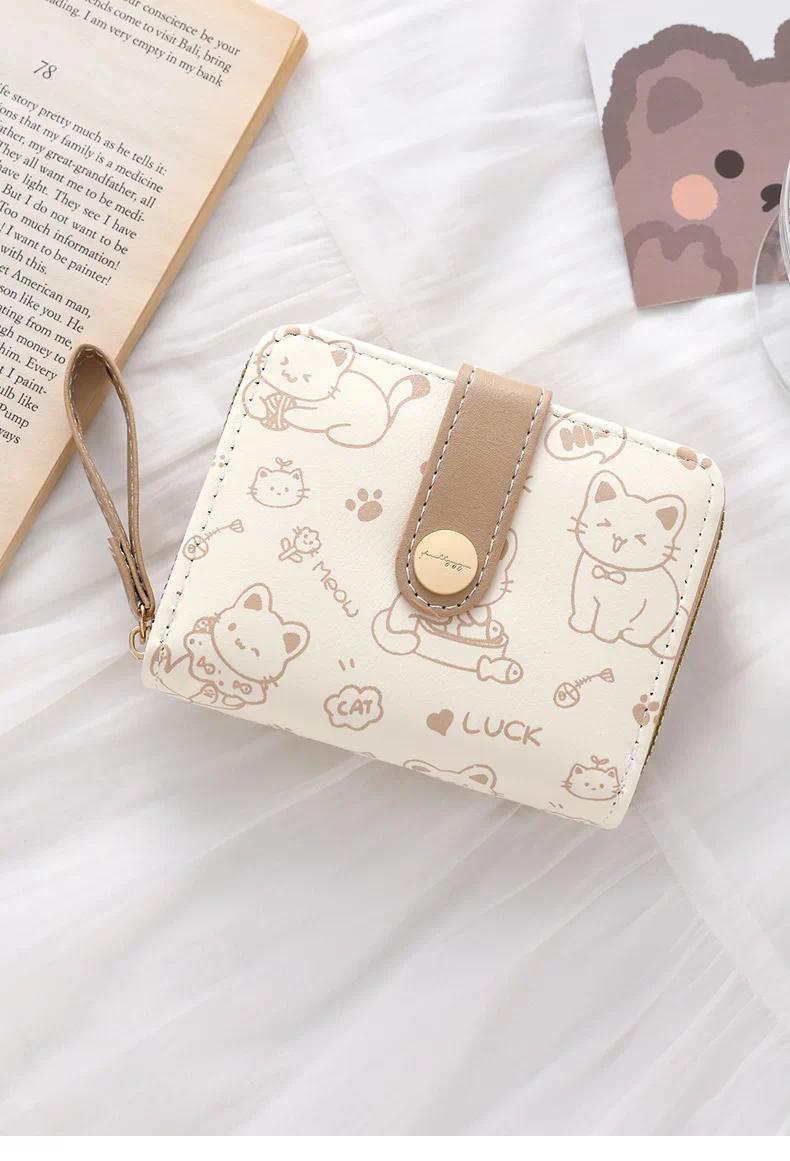 1pc Cute Cat Cartoon Coin Purse Girls Short Wallet PU Leather Large Capacity Lightweight ID Card Holder Mini Wallet Fashion 1pc Cute Cat Cartoon Coin Purse Girls Short Wallet PU Leather Large Capacity Lightweight ID Card Holder Mini Wallet Fashion