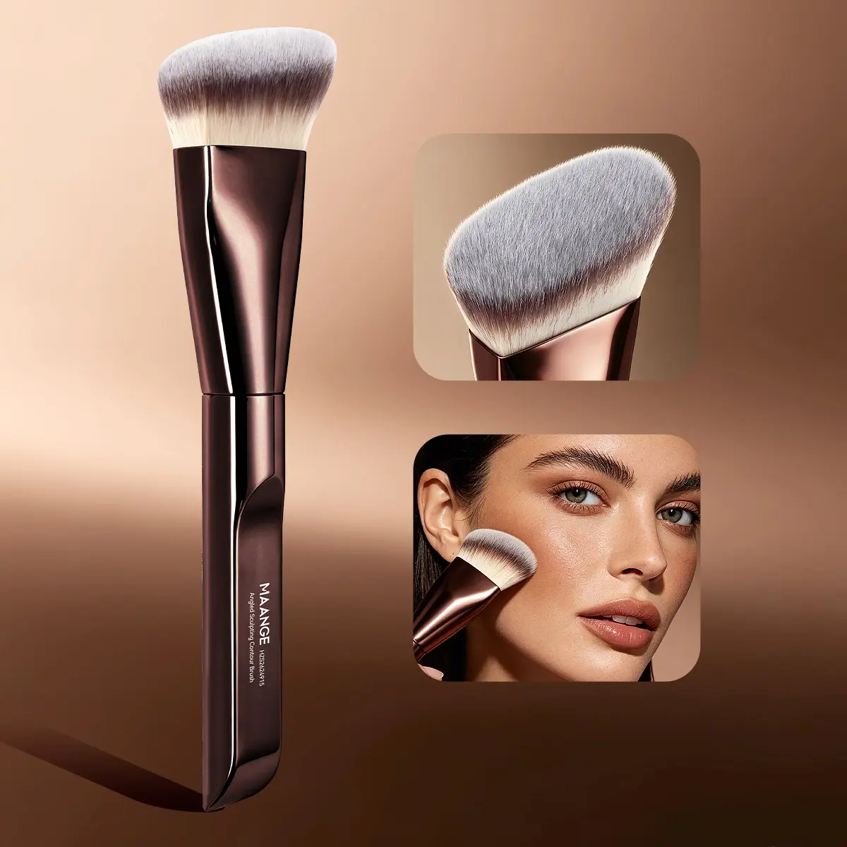Maange Four-Direction Tube Angled Face Makeup Brush, Concealer Brush, Foundation Brush, Highlighter Brush, Daily Use Makeup Tool, Cosmetic Brushes