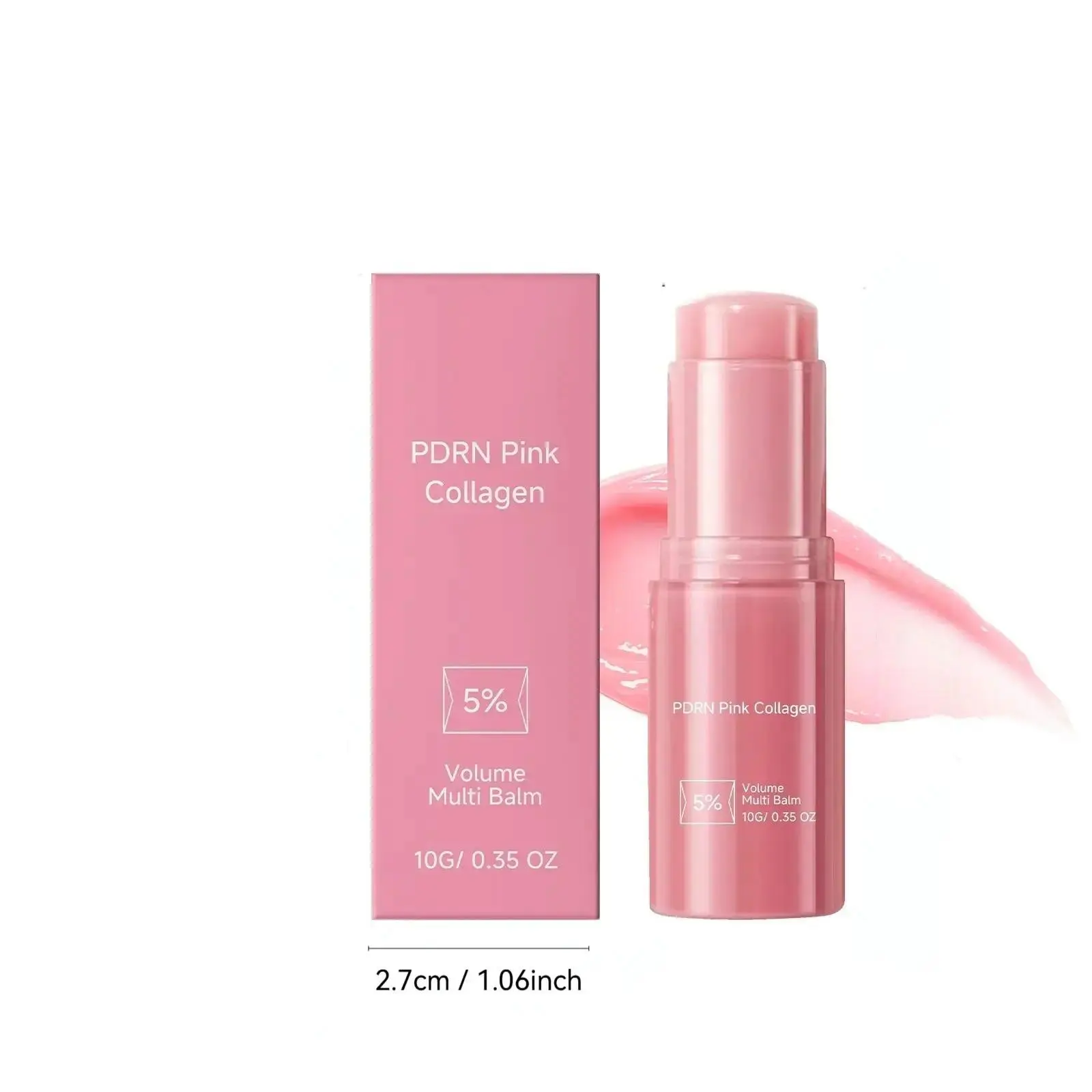 PDRN Pink Collagen Volume Multi Balm, Lip Plumper Balm, Hydrating Lip Balm, Volufiline, NAD Stick for Youthful-Looking, Smooth Lip Lines, Firming & Anti-Aging Care, Smile Lines, Lip Care, Korean Skincare