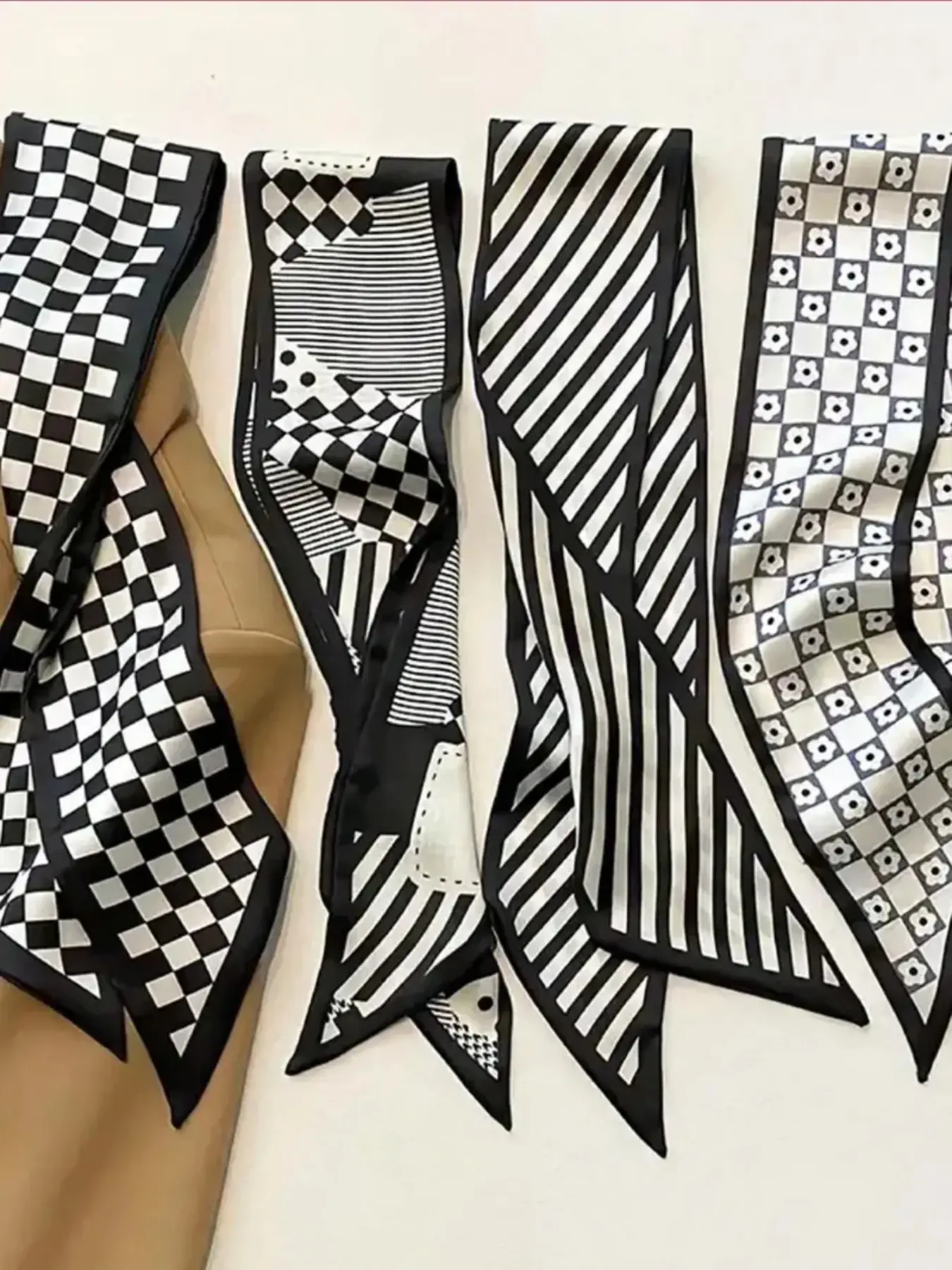 4 Pcs Bag Scarf Decorative Straps, Long Thin Bag Decoration Ribbon, Luxury Atmosphere, Versatile Handbag Accessory, Adjustable Chain Extender