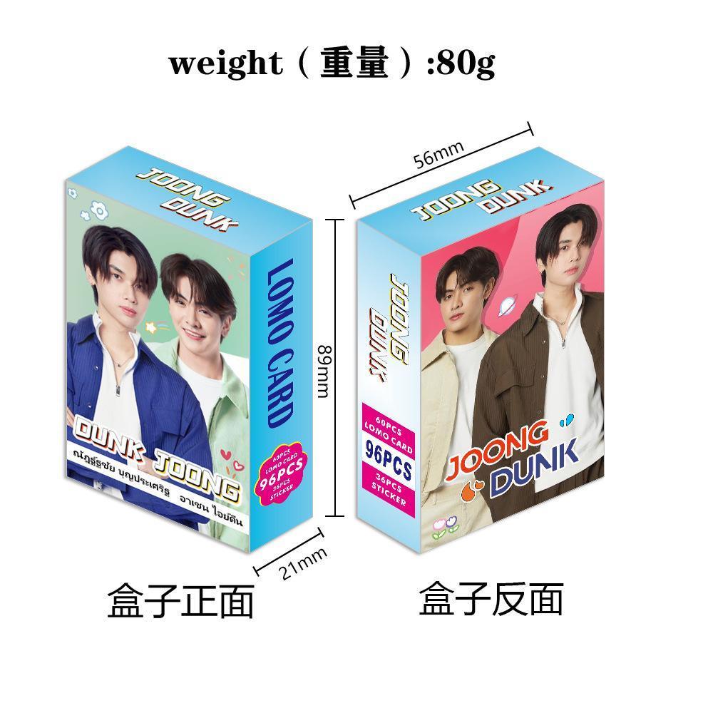 96 Pcs/Set Thai Star JoongDunk Laser Lomo Card Dunk and Joong Characters 3 Inches HD Photocard Stickers for Fans Collection Gift