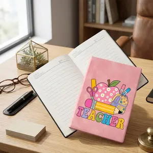 Macaron Rainbow Teacher Letter Print Notebook, Thick Non-Transparent Pages, Graduation Gift, Teacher Appreciation, Cartoon Teacher Stationery
