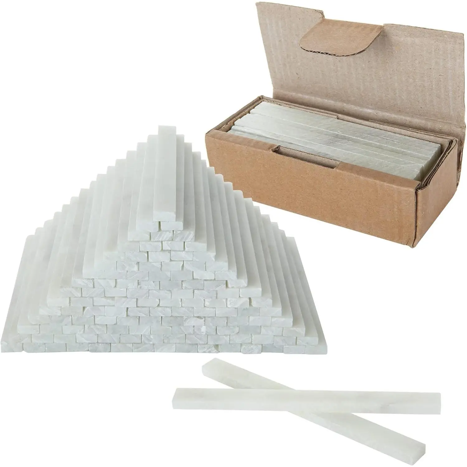 108Pcs Soapstone Pen, Flat White Soapstone Refills, Soap Stones Chalk, Professional Soapstone Pencil for Welders Textile Marking Tools and Markers Removable Markings on Steel Cast Iron