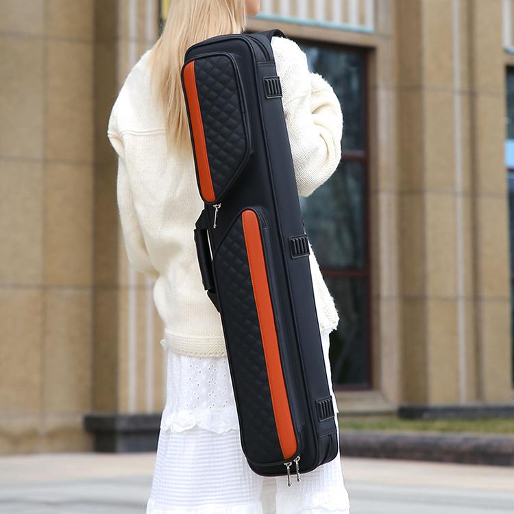 1/2 Billiard Cue Bag with Waterproof Cover, Nine-Ball 7-Hole Large Capacity Barrel Cue Bag, Stylish Billiard Cue Bag
