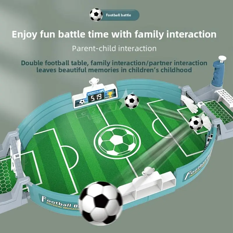 SKYQITIAN 2-Player Mini Table Football Game, Portable Desktop Foosball Arcade Toy, Parent-Child Interactive Hand-Eye Coordination Trainer, Kids Family Party Christmas Birthday Gift