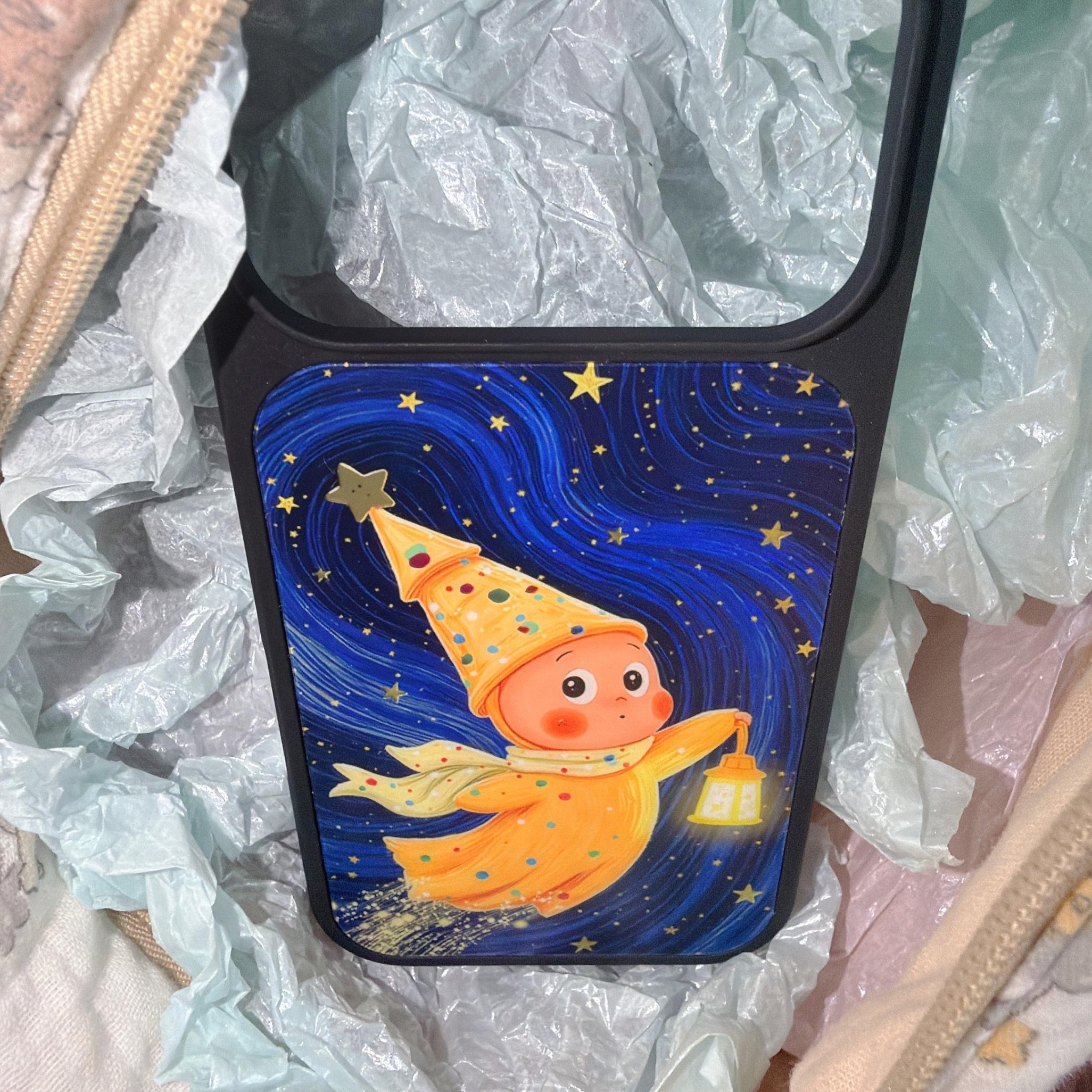 Luxury Gilded Star Character Rotatable Phone Case for iPhone 17 Pro Max 16 Pro Max 15 Pro, Stylish Full Body Protective Shell for Girls