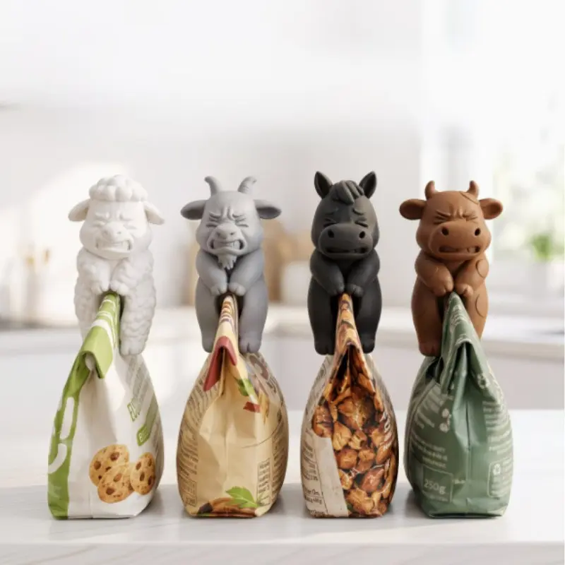 3D Printed Farm Animal Leg Bag Clip, Moisture-Proof Snack Sealer Clip, Magnetic Fridge Kitchen Gadget