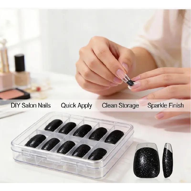 Short Transparent Full Cover Fake Nail, Acrylic Fake Nails, 120pcs/set Clear Soft Gel Nail Tip,Glue On Nail Tips  Press On Nails Acrylic Nail Extensions, DIY Nail Art Kits for Women & Girls ve