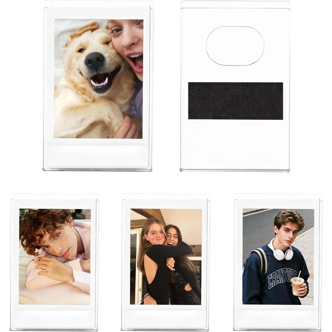 Picture Frame for  Instax Mini Photo | Clear  Photo Frame for Instax Mini 13/12/EVO  3"  Film, 5 count Fridge  Frame for School, Office