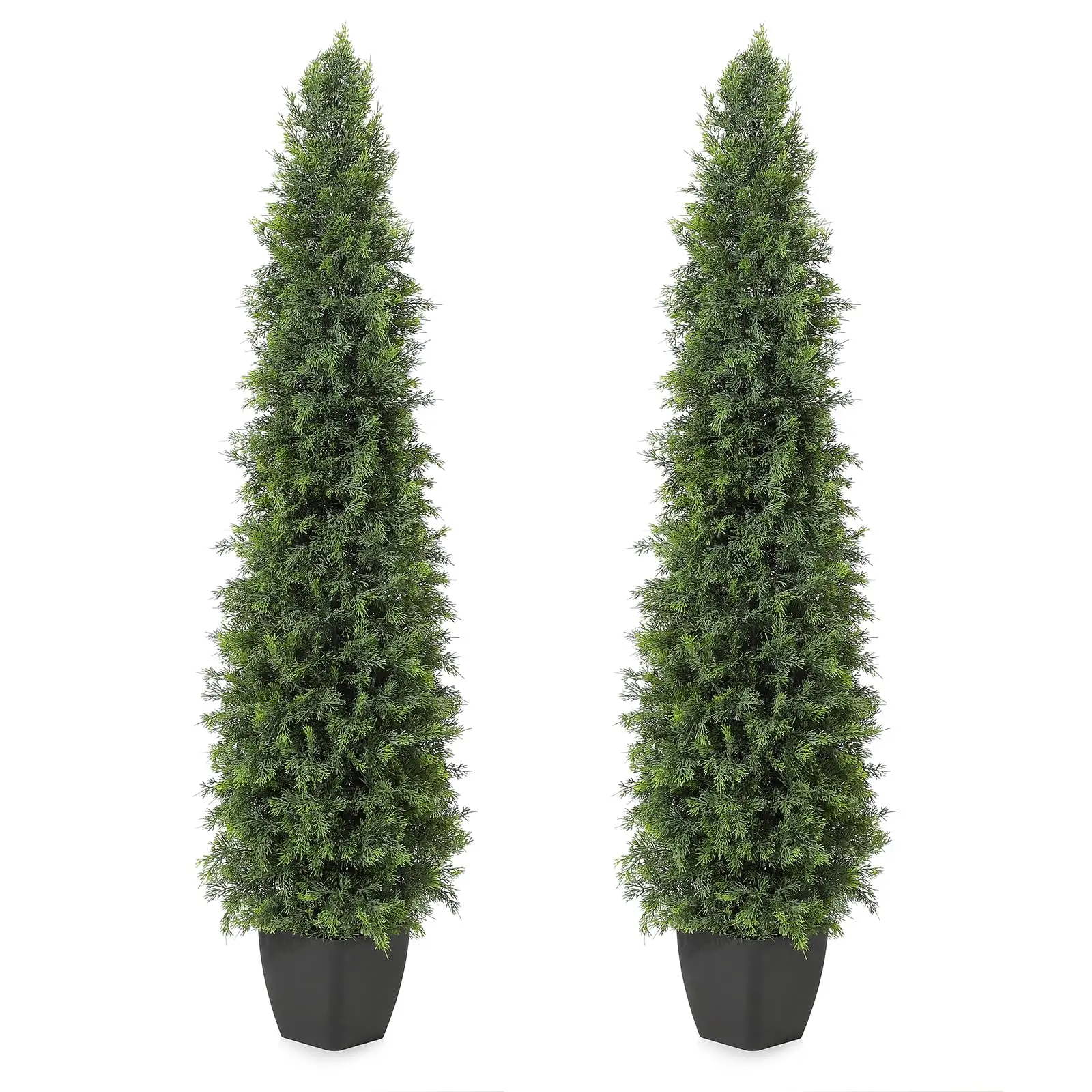 GARVEEArtificial Topiary Trees in 3FT and 5FT Sizes, UV Resistant, Potted Cedar Shrubs Suitable for Indoor and Outdoor Decoration, Durable and Lifelike Bushes for Home and Garden
