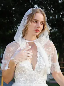Women’s White Lace Mantilla Chapel Veil Catholic Church Head Cover Scarf