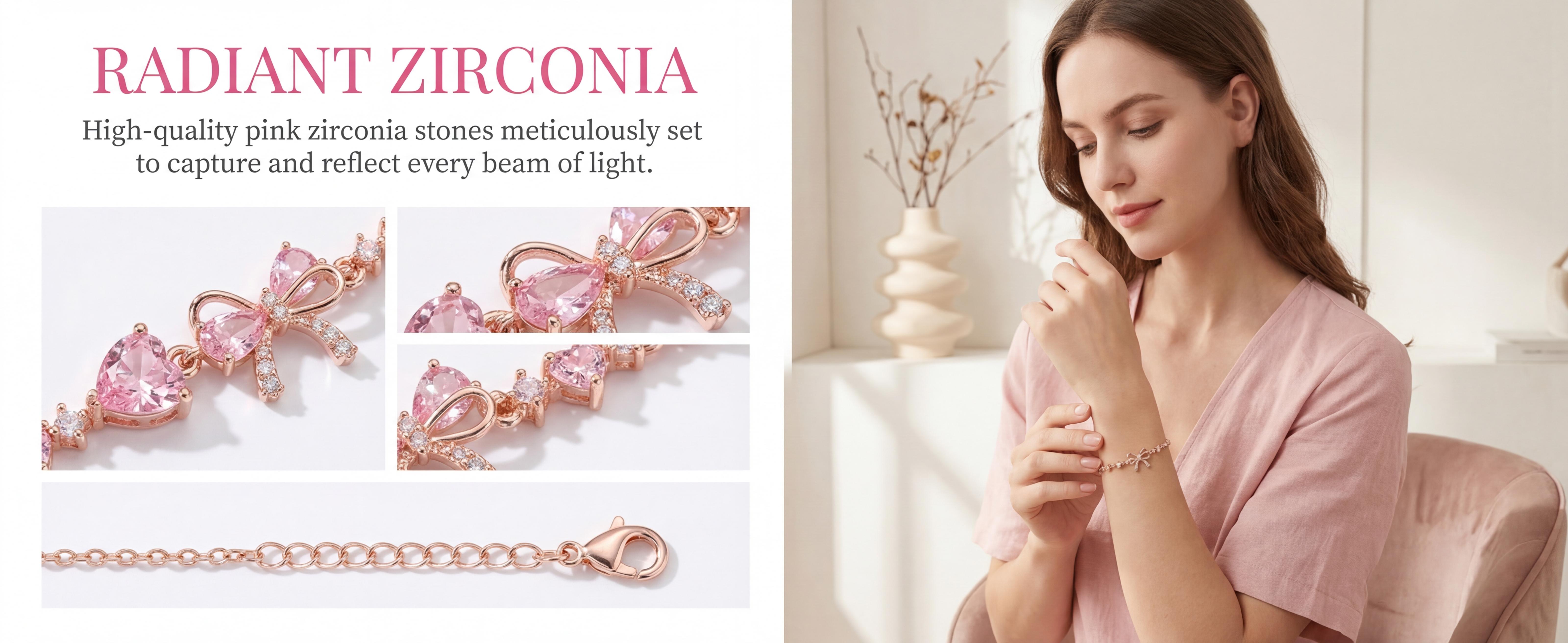 New Bow Love Heart Zircon Bracelet for Women, Cute Sweet Light Luxury Niche Design, Minimalist Trendy All-Match High-End Sense Exquisite Jewelry, Ideal Gift for Friends and Girlfriends teen girl gifts mini gifts gifts for boyfriend easter gifts for kids