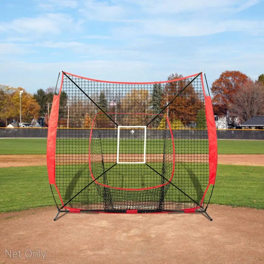 HighQuality 7x7 Ft Baseball Softball Net Portable Training Net For Hitting Pitching Catching With Reinforced Edges Strike Zone Target Frame Sports Equipment For Youth Adult